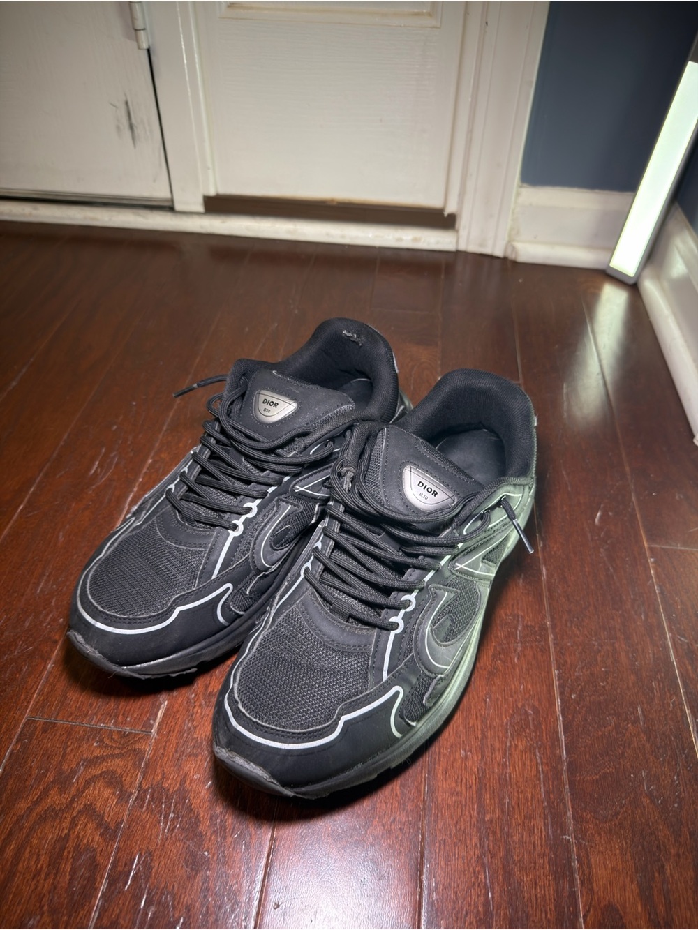 Dior Black Sneakers with Subtle Green Accents